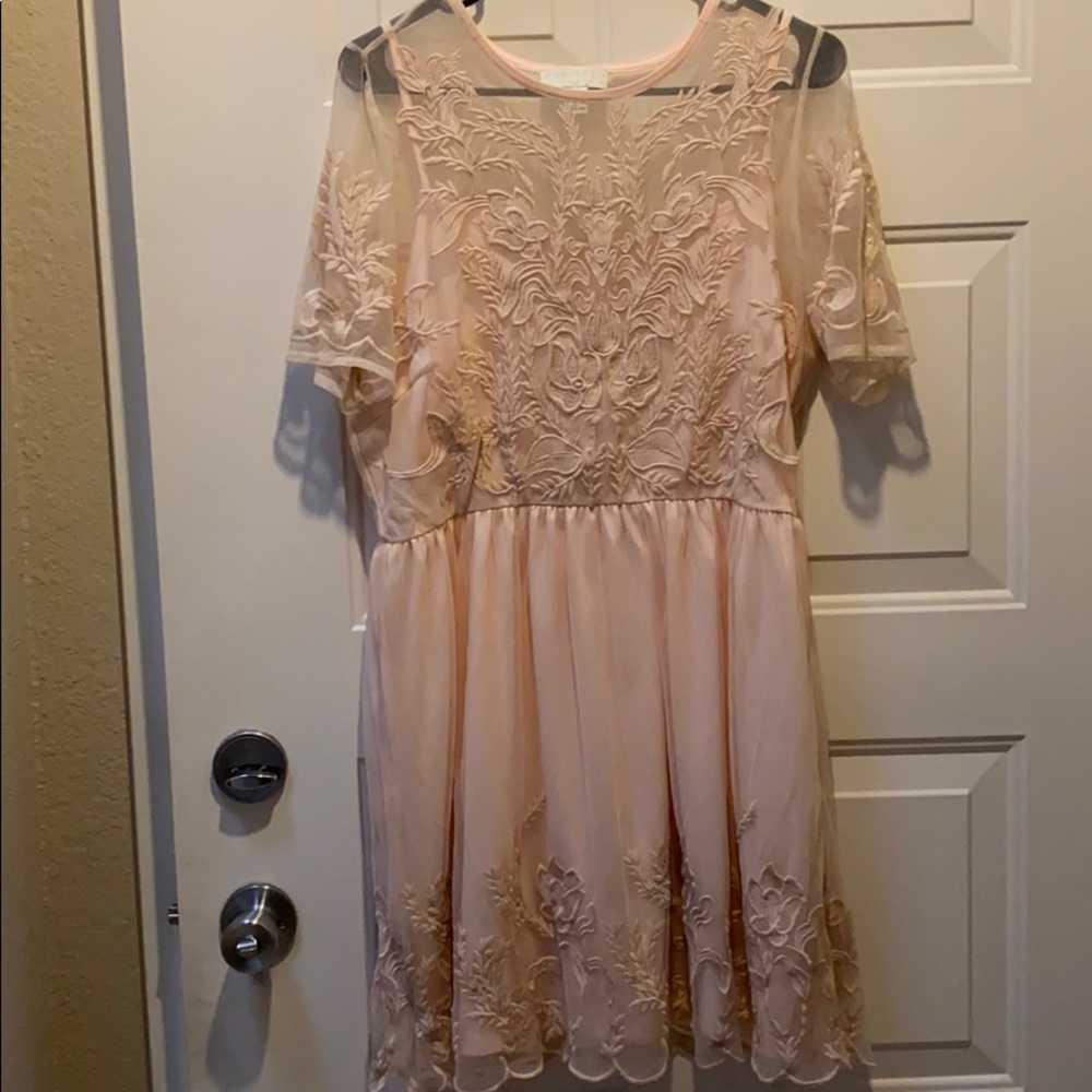 Forever 21 blush pink lace dress